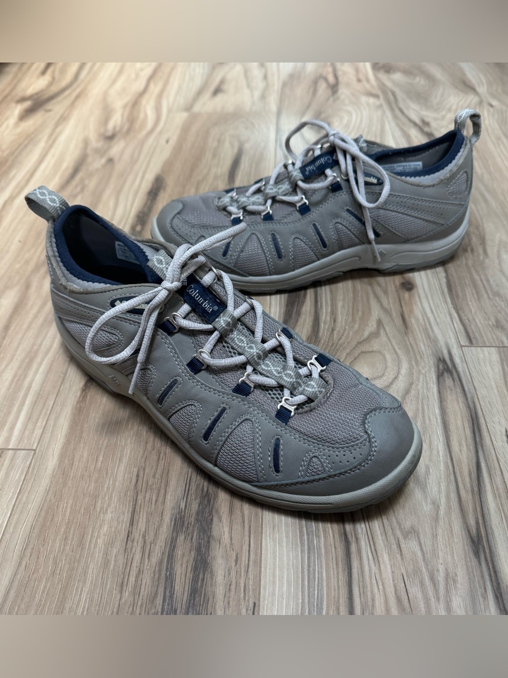 Columbia Men's River Trainer Hybrid Water Shoe Grey & Blue Quick Drying Size 11